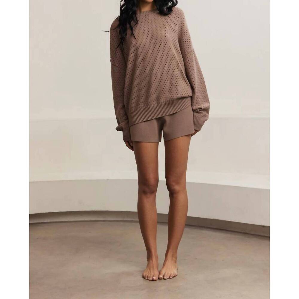 NEW LUNE ACTIVE olly crochet sweater in toffee